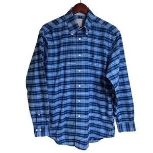 Brooks Brothers Mens size M Blue Madison Fit Long Sleeve Button Down Shirt Plaid
